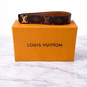 Louis Vuitton Brown Leather LV Bracelet